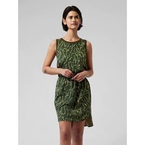 Athleta Dress Women Small Rincon Print Olive Green Athleisure Comfort Beach